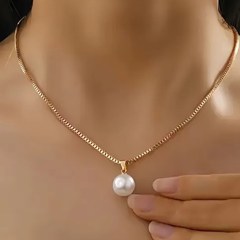 18 Kt Gold Over Titanium Pearl Necklace